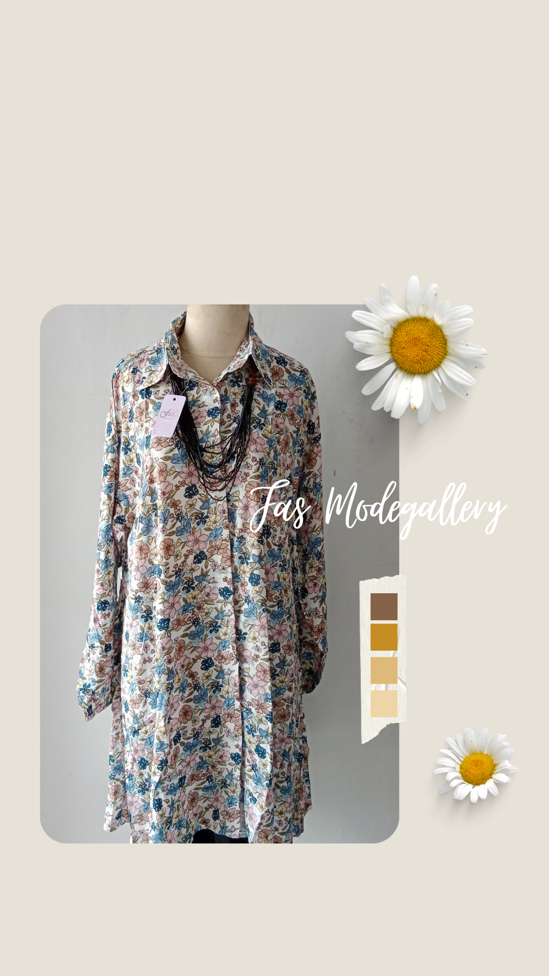 Kemeja Tunik Flower